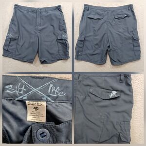 Salt Life Men's 40 Charcoal Grey Performance Cargo Shorts Fishing Hiking EUC